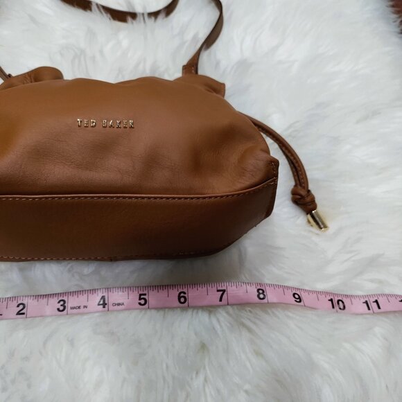 Ted Baker MYLOO Boho Brown Leather Drawstring Crossbody Mini Bag - Picture 13 of 16